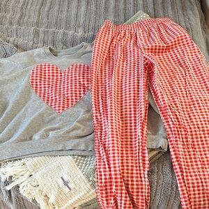 Grayson Threads heart sweatshirt and boxer pants SET